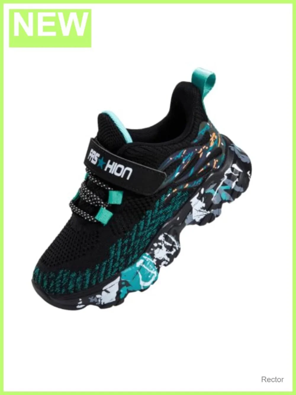 Kids Lightweight Breathable Mesh Sneakers Hook and Loop Running Shoes